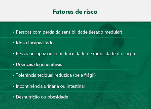 fatores de risco e dicas para prevenção de úlcera por pressão